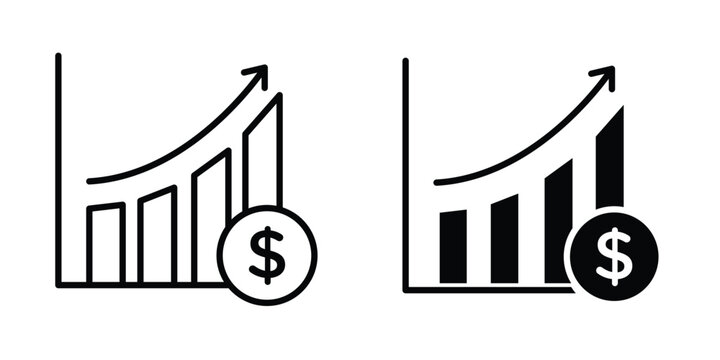 Revenue Growth Icon. Graphic elements vector design.