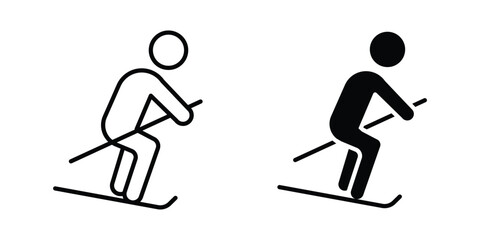 Skiing icon. Graphic elements vector design. © Annimo