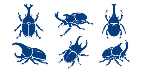 Japanese rhinoceros beetle vector logo isolated on white background.  © isoon