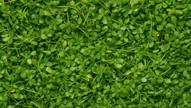 Background texture of minced garden cress microgreens.