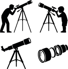 Telescope Silhouette Illustration © Ruhane