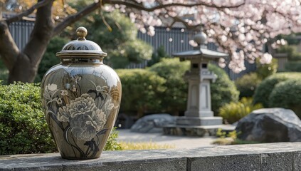 Obraz premium Ceramic urn from Japan