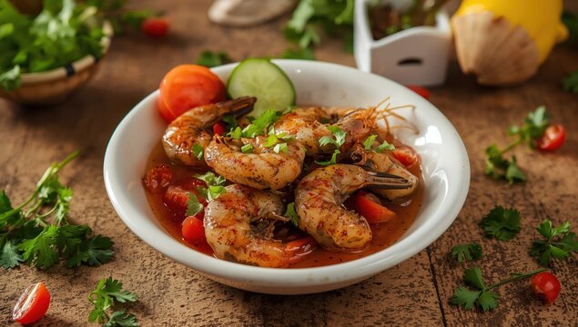 Ceviche de Camar&oacute;n Negro, platillo mexicano de mariscos con cenizas de chile.