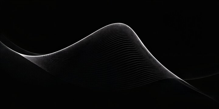 Abstract geometric wave pattern with white lines on black geometric abstract structure technology background minimalist frequency futuristic streaming connectivity movement abstracted