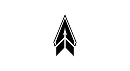 Fototapeta premium A sleek black and white logo features sharp geometric shapes on a clean background.