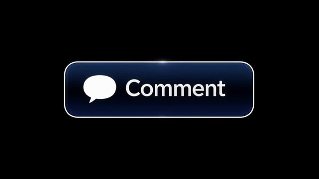 Luxury Blue Neon Social Media Call To Action Buttons Animation &ndash; Comment Share Subscribe Motion Graphics Overlay