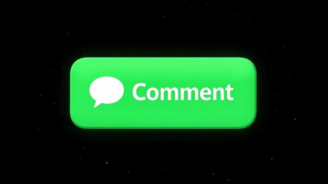 Neon Social Media CTA Buttons Animation Pack &ndash; Like Comment Share Follow Glowing Motion Graphics on Black Background