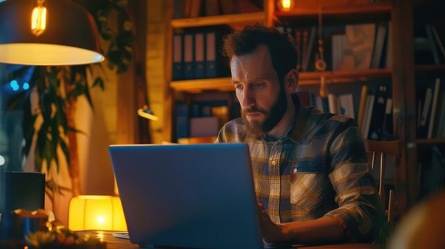 Creative male designer working on his laptop in an office