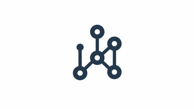Connected node network graph icon