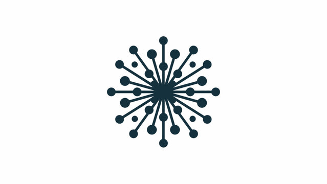 Dark blue circular network node expansion icon.