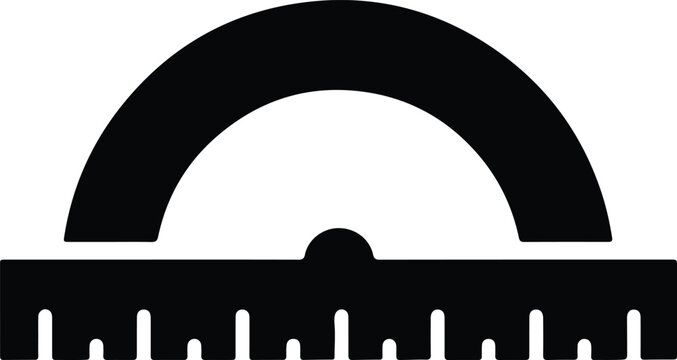 Silhouette vector protractor tool for geometry and technical drawing design