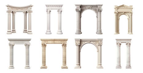 Naklejka premium PNG Elegant classical architectural column designs on transparent background