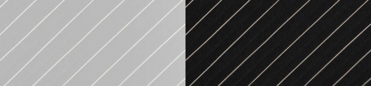 Abstract geometric diagonal lines pattern on gray and black background, seamless parallel stripes texture overlay