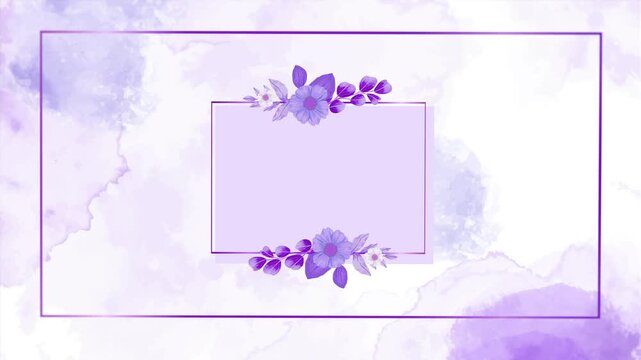 Elegant watercolor background with modern frame for video overlay or title sequence in soft pastel purple tones creating a calm and stylish feel