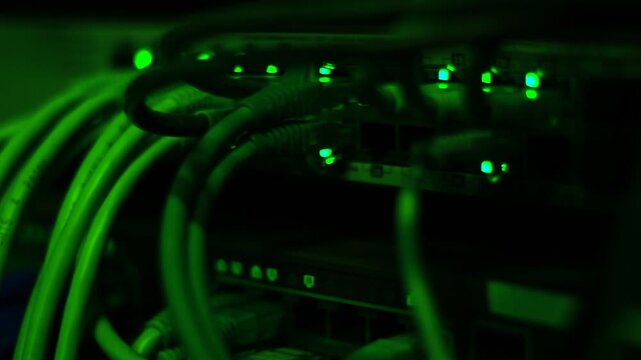 Ethernet cables close up. 10/100/1000 Mbps speed. 