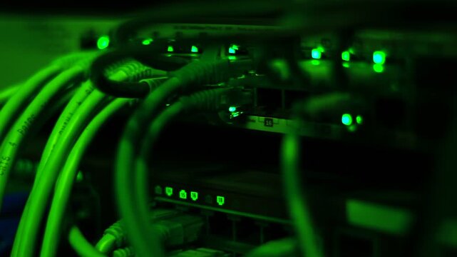 Ethernet cables close up. 10/100/1000 Mbps speed. 