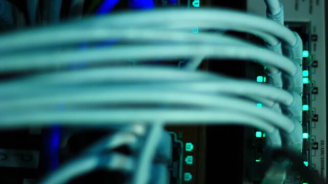 Ethernet cables close up. 10/100/1000 Mbps speed. 