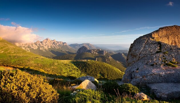 Morning Landscape From Giara Di Gesturi Plateau In Sardinia