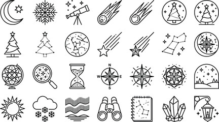 Space and astronomy icon set vector © Shahidullah