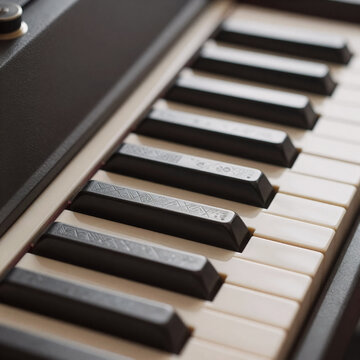 Steampunk Retro Piano. Image Of Musical Instrument Keys