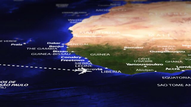 Flight From Mexico City MEXICO to Kigali RWANDA with flag pins