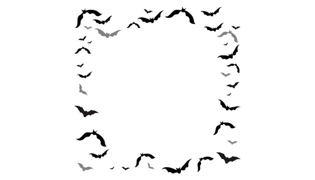 Flying bats border frame halloween background design