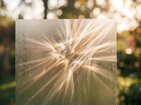 Intricate Winter Ice Frost Crystals Pattern On Window Glass