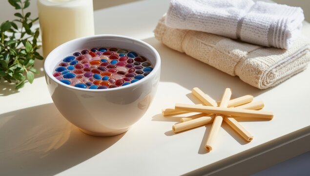 Popsicle stick in melted wax from warmer.