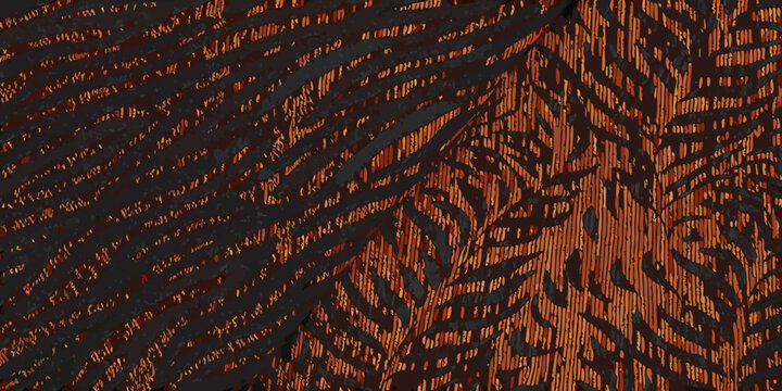 Wavy striped pattern with dark and reddish orange tones