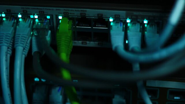 Ethernet cables close up. 10/100/1000 Mbps speed. 