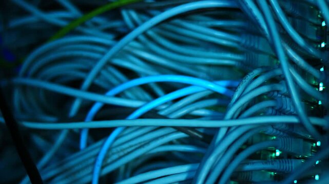 Ethernet cables close up. 10/100/1000 Mbps speed. 
