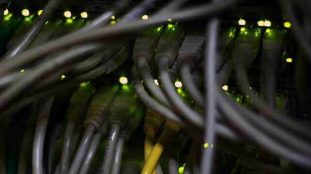 Ethernet cables close up. 10/100/1000 Mbps speed. 