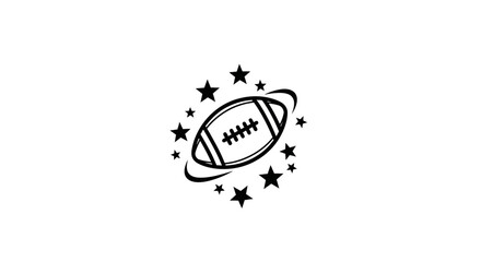 American Football with Stars Vector Illustration © Dafid