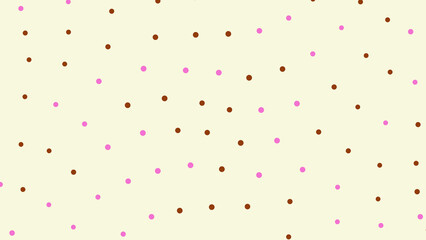 Pink and brown polka dot pattern on light yellow background © FEEHA