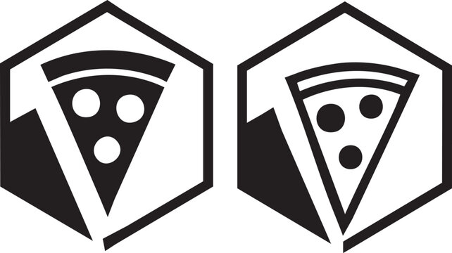 Pizza Slice Shield Logo Icons Collection for Restaurant, Pizzeria and Food Branding