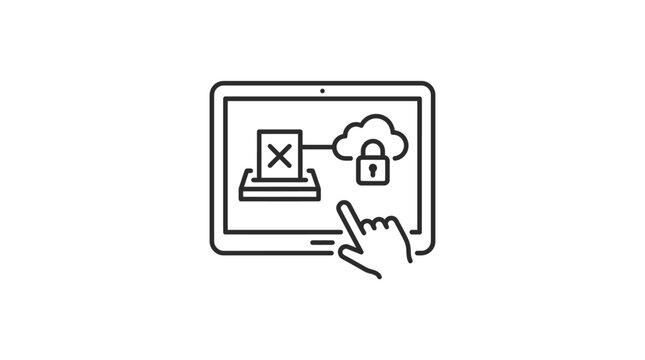 Secure cloud-based mobile voting application interface icon.