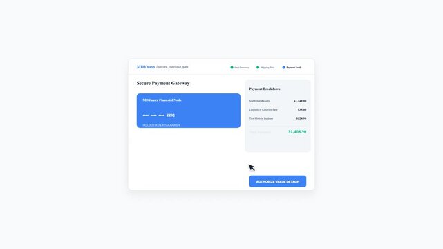 Fintech payment gateway dashboard displaying transaction declined popup error message upon authorization click. Online banking failure and node rejection concept video