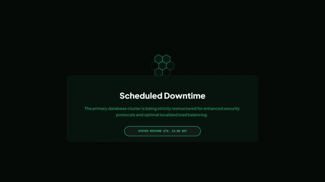 Scheduled Downtime Database Cluster Recalibrating Data Loading Screen Animation