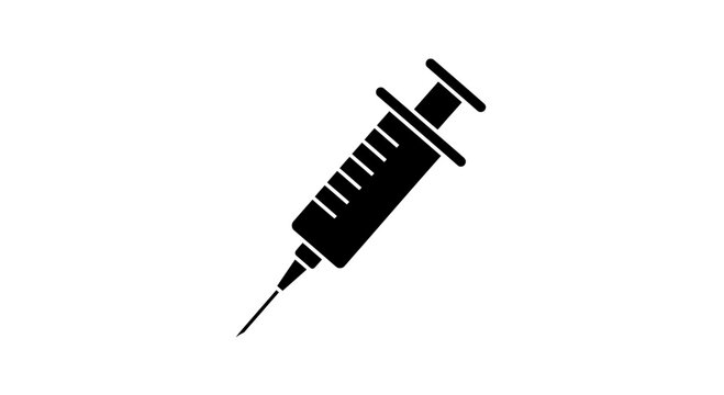 Syringe icon represents essential medical tools used for vaccinations and healthcare procedures within a clinical or scientific environment.