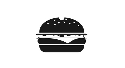 Fototapeta premium Hamburger icon represents a classic fast food meal choice designed for modern digital menus and restaurant branding interfaces.