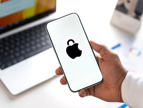 Apple Privacy logo is displayed on a smartphone screen in Bangalore, India, on May 15, 2026