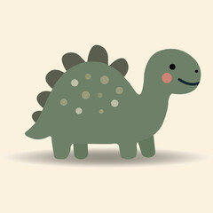Naklejka premium Cute Baby Dinosaur in Scandinavian Nursery Style Vector Illustration