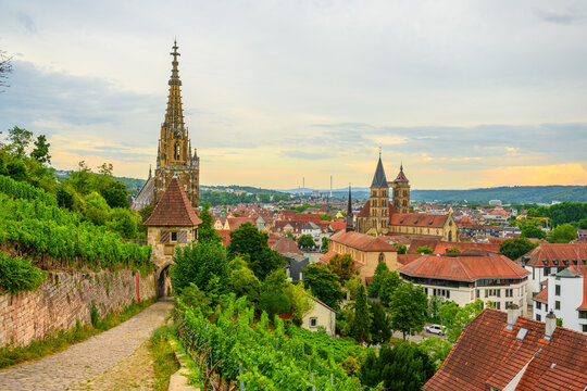 Esslingen on the Neckar River with the Frauenkirche and Stadtkirche St. Dionys, State of Baden-W&uuml;rtenberg, Germany
