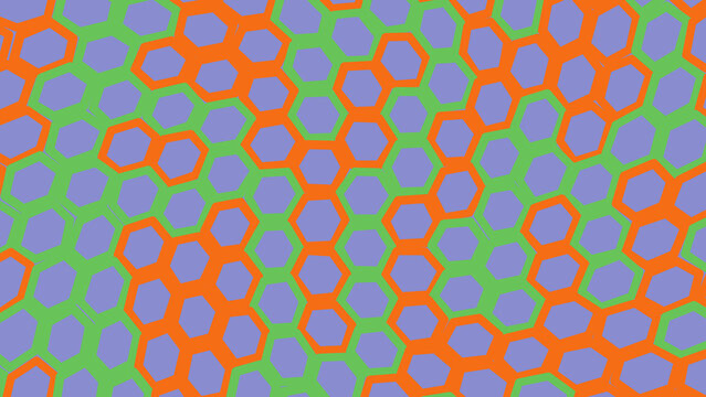 Abstract honeycomb pattern with vibrant colorful circles