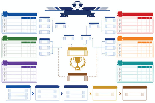Soccer Match Schedule template with Football Wall Chart and tournament bracket