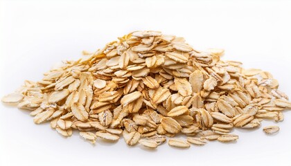 Obraz premium Oat Flakes Isolated On White Background Flakes For Oatmeal And Granola Image Of Oat Flakes For You Design