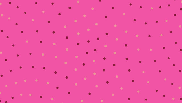 Pink background with scattered random polka dot pattern