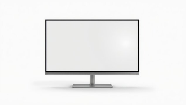 Isolated smart monitor with a blank display on a white backdrop. High-quality studio image. Idea for tech, business, and marketing.