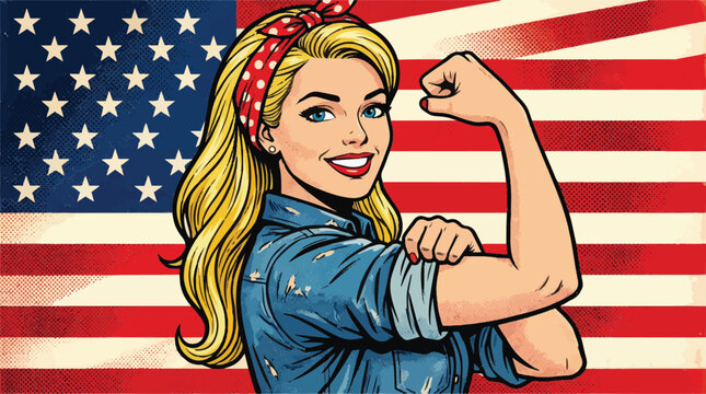 Rosie the Riveter, American Icon, Patriotic Vector, Female Empowerment