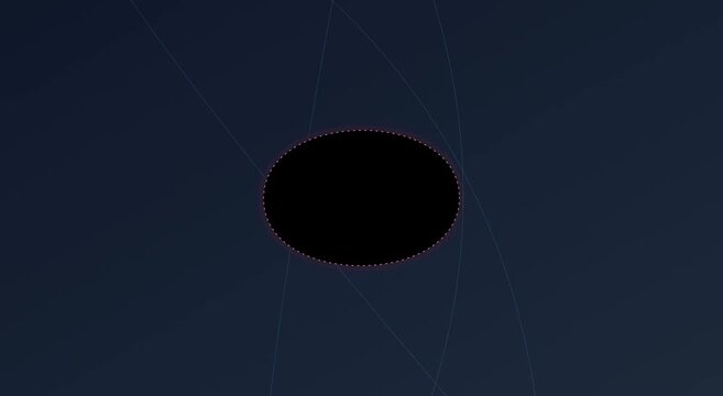 Abstract animation black hole singularity with rotating orbital energy rings